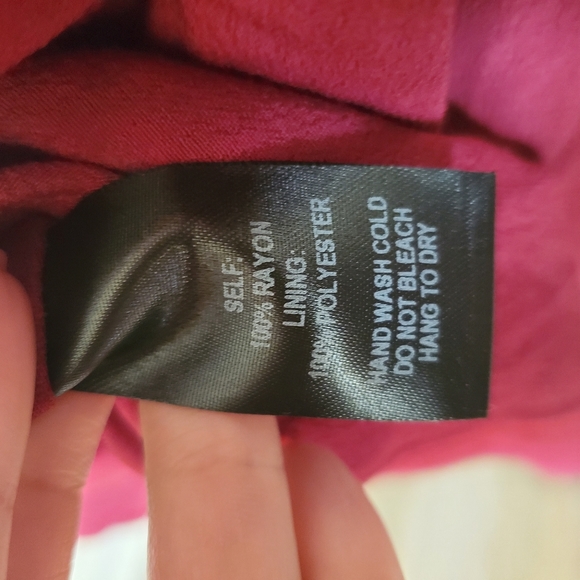 Lulus's Faux Wrap Mini Dress in Wine - Picture 6 of 7